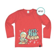 Aria Baju Kaos Anak Afrakids / Baju Kaos Anak Cewek / Baju Kaos Lengan Panjang Perempuan / AF137 - Fuschia