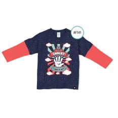 Aria Baju Kaos Anak Afrakids / Baju Kaos Anak Unisex / Baju Kaos Lengan Panjang Cowok Cewek / AF141 - Navy