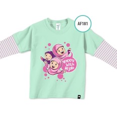 Afrakids baju bayi anak muslim branded happy with hijab mint