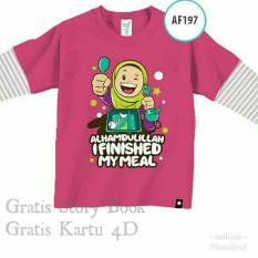 Afrakids Kaos Baju Anak Muslim Branded Lengan Panjang AF197 - Fuchia