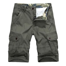 AFS JEEP Militer Casual Vintage Multi Kantong Celana Pendek Kargo Longgar Pantai Plus Ukuran Celana untuk Pria Hijau Army-Intl