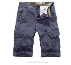 AFS JEEP Militer Casual Vintage Multi Kantong Celana Pendek Kargo Longgar Pantai Plus Ukuran Celana untuk Pria Abu-abu-Intl