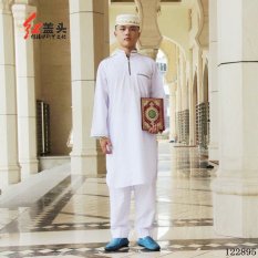 Anda BISA DAPATKAN Cotton Baju Melayu Cocok untuk Pria Kerah Berdiri dengan Bordir-Internasional