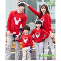 Agen Baju Family Kapel - Pakaian Couple Keluarga - Kembaran 4 baju (Coupel / Capel / Copel ) - Red Rusa Baju Natal