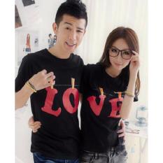Agen Kaos Couple Muran - Baju Pasangan Kapel - Love Jepit Putih
