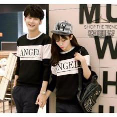 Agen Sweater kapel - Baju Pasangan Couple (Kembaran / Capel / Copel / Sama ) Lp Angel Hitam
