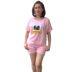 Aily ALY011 Setelan Baju Tidur Wanita Celana Pendek Big Eyes