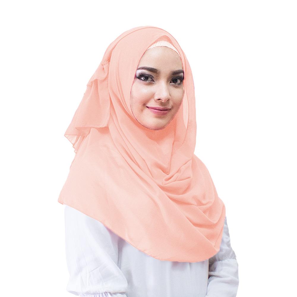 BELI DISKON Aime Hijab Jilbab Instan Instant Warna Peach