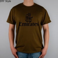 AIRWAYS EMIRATES Airlines Penerbangan Pria Lengan Baju T-shirt Baru Kedatangan Merek Fashion Pria Mengenakan T-shirt untuk Musim Panas Tee Brown- INTL