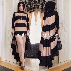 AK-197 Kanaka SET 3in1 -Black Jersey(Blouse+Celana+pasmina) Akiko Fashion