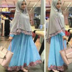 AK - Maxy Safira - Blue + Bergo Spandek Akiko Fashion