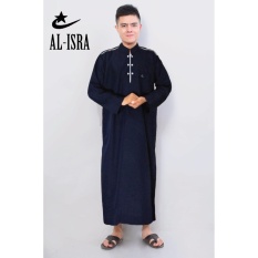 Al-isra Jubah Africani Pakaian Muslim Pria (Navy)