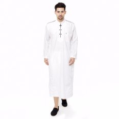 Al-Isra Jubah Africani Pakian Gamis Pria (Putih)
