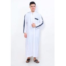Al-isra Jubah Al-Aqsa Putih Pakaian Gamis Pria (Putih)