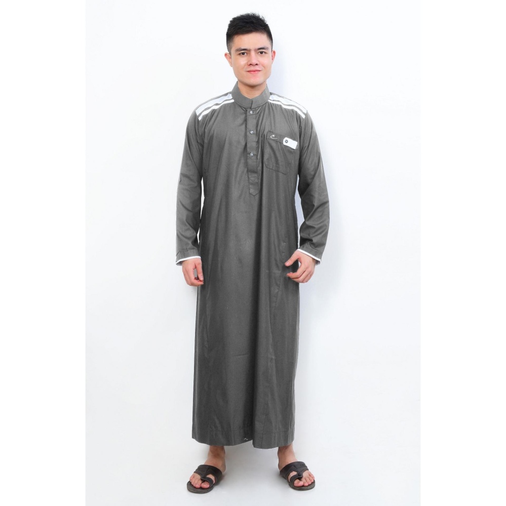 Al-Isra Jubah Cordova Pakaian Gamis Pria (Dark Grey)