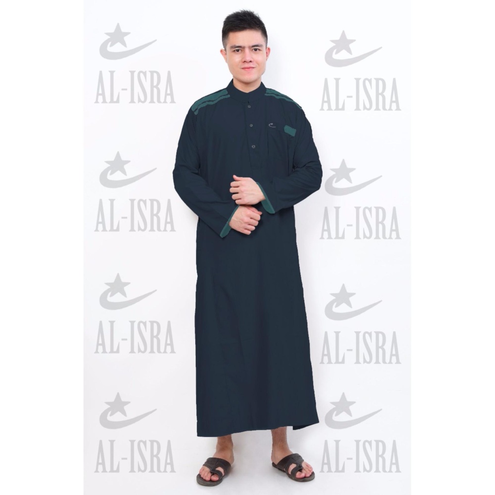 Al-Isra Jubah Cordova Pakaian Gamis Pria Muslim (Navy)