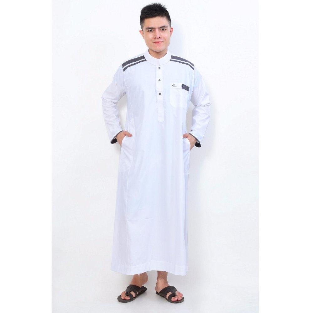 Al-Isra Jubah Cordova Pakaian Gamis Pria Muslim (Putih)