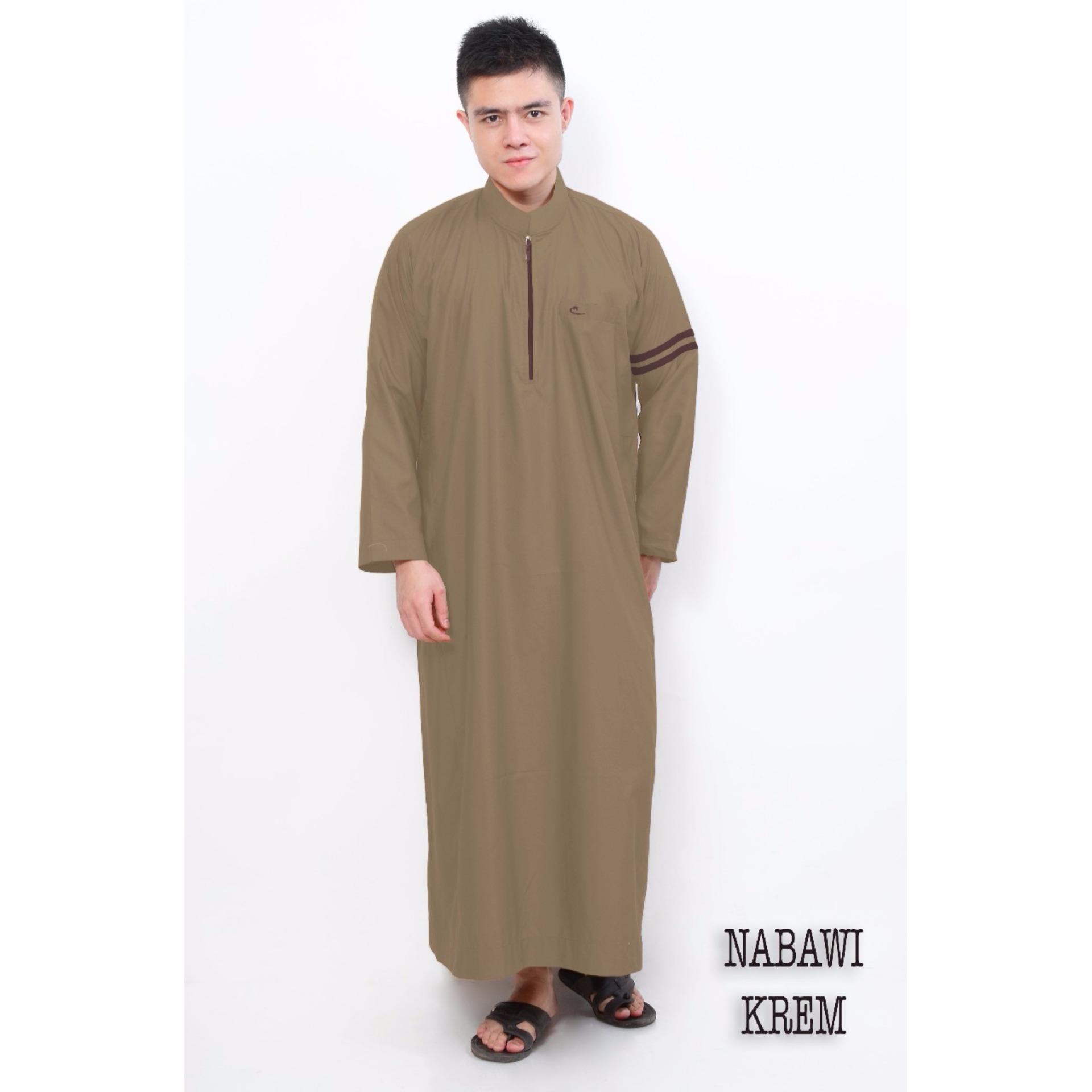 Al-Isra Jubah Nabawi Warna Pakaian Gamis Muslim Pria (Krem)