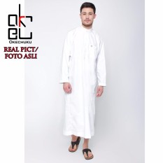 Al-Isra Jubah SALMAN Pakaian Gamis Muslim Pria (Putih)
