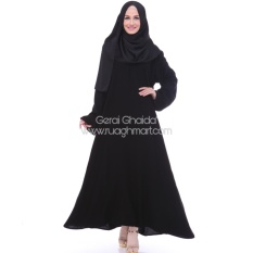 Al Khatib Abaya Gamis Jubah Polos Umbrella Jetblack Hitam