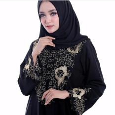 Al Khatib Abaya Mawar Gold Jetblack Saudi Hitam