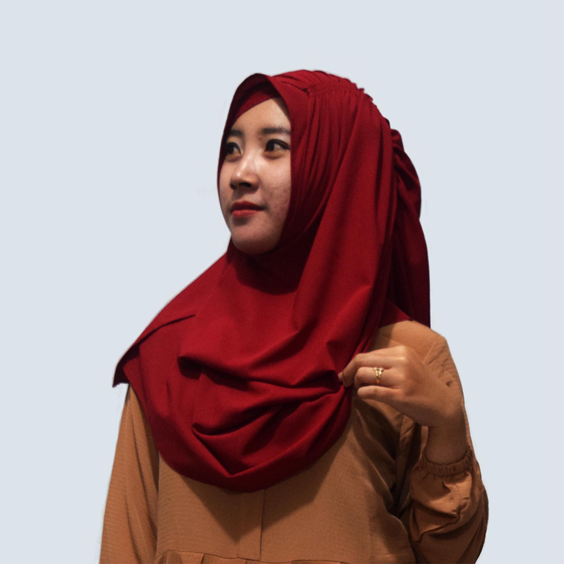 Al Meera Hijab Instan Serut \\[Maroon]\\