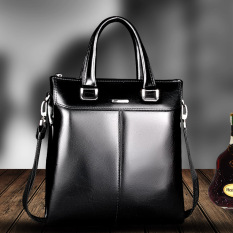 Tas Tangan Ala Inggris Kulit Macan Tutul Tas Bahu Selempang Miring (RR9150-3a Bisnis Hitam)