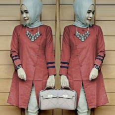 Alasxyashop Baju Atasan Wanita Long Vest Olly / Baju Wanita / Tumblr Tee / Baju Sabrina / Blouse Sabrina / Atasan Wanita / Kemeja Formal / Atasan Muslim / Kemeja Wanita / Baju Atasan Wanita / T-shirt