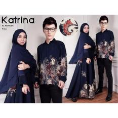 ALB Couple Syari Batik Katrina - Navy - Couple Suami Istri