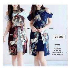 ALdera Dress Batik Wanita Modern Sabrina Pesta Imlek Etnik Sepan VN600