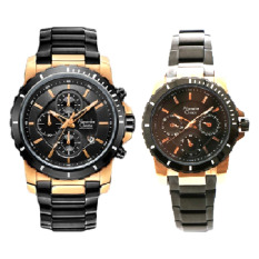 Alexandre Christie - Jam Tangan Couple - Hitam-Rosegold - Stainless Steel - AC 6141CRG
