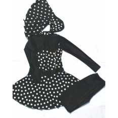 Baju Renang Muslimah Dewasa Hitam Polkadot
