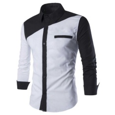 Algren Baju Hem Kemeja Pria Bell lengan panjang - Putih / Slim fit / Casual / Polos / Kerja / Kantor / Katun / Kem Tangan Panjang Cowo / Atasan Cowok / Pakaian Laki laki Dewasa Slimfit