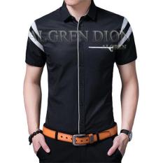 Algren Baju Hem Kemeja Pria Dion gaul lengan pendek - Putih / Hitam / Slim fit / Casual / Polos / Kerja / Kantor / Katun / Kem Tangan Pendek / Atasan Cowok / Pakaian Laki laki Dewasa Slimfit