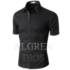 Algren Baju Hem Kemeja Pria Dios lengan pendek - Putih / Hitam / Navy / Abu Muda / Biru Danau / Slim fit / Casual / Polos / Kerja / Kantor / Katun / Kem Tangan Pendek Cowo / Atasan Cowok / Pakaian Laki laki Dewasa Slimfit