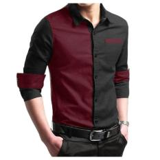 Algren Baju Hem Kemeja Pria Twist lengan panjang - Maroon / Biru Benhur / Abu / Putih kombi Hitam / Regular fit / Casual / Polos / Kerja / Kantor / Katun / Kem Tangan Panjang Cowo / Atasan Cowok / Pakaian Laki laki Dewasa