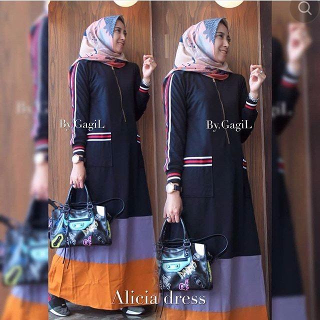 TJK Fashion ALICIA Dress | Baju Gamis | Gamis Casual