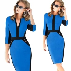 AliExpress Di Eropa dan New Fall Pakaian Ladies Tak Berlengan Ritsleting Dress Pensil Rok S-XXL Temperamen Ribuan Burung -Intl