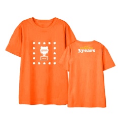 Apink Yang Pink 3 Tahun Album Shirts Hip Hop Kasual Longgar Pakaian T-shirt T-shirt Lengan Pendek Tops T-shirt DX523 (Orange) -Intl