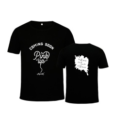 Korea Fashion APINK Album Pink Up Cotton Tshirt T Kaos T-shirt PT507 (HITAM PUTIH)-Intl