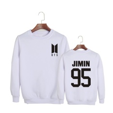 Korea Fashion BTS Bangtan Boys 2017 Logo Album Baru Katun Hoodies Pullover Sweatshirt Kemeja PT539 (JIMIN Putih)-Intl