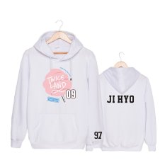 Korea Dua Kali Tanah Album TWICELAND Satu Dua Kali Dalam Satu Juta Ji Hyo Jaket Tudung Katun Topi Pakaian Pullover Sweatshirt PT377 (Jihyo Putih) -Intl