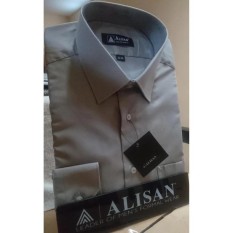 ALISAN Kemeja Polos Reguler Lengan Panjang //ABU - 2//