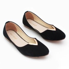 Pluvia - Sepatu Flat Shoes Wanita RS04 - Hitam