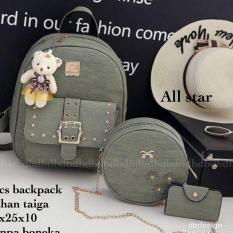 Tas BACKPACK/Ransel/TAS MINI BACKPACK/Tas Anak/Tas 3in1/Tas 4in1/TAS CROS BODY/TAS Drawstring backpack/Tas Messenger/Tas Chanel/Tas Dior/Tas FendI/Tas Louis Vuitton/Tas Prada/Tas Gucci/Tas murah ALL STAR 3PCS BACKPACK MISTY