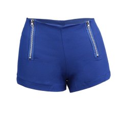 Allwin Pinggang Tengah Celana Denim Wanita Warna Permen Jin Pendek Wanita Jeans Pelangsing S Biru (Warna: Seperti Gambar Pertama)-Intl