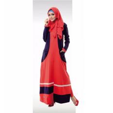 Alnita AG-15 Baju Muslim Baju Hijab Baju Muslim Modern Wanita Baju Muslim Gamis Dress Kaos Merah Cabe