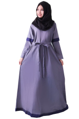 Alona Baju Hijab Pashmina Gamis Fashion Katun Ima - Abu Tua