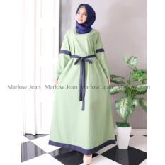 Alona Baju Hijab Pashmina Gamis Fashion Katun Ima - Hijau Soft