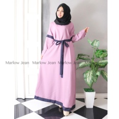 Alona Baju Hijab Pashmina Gamis Fashion Katun Ima - Ungu Soft